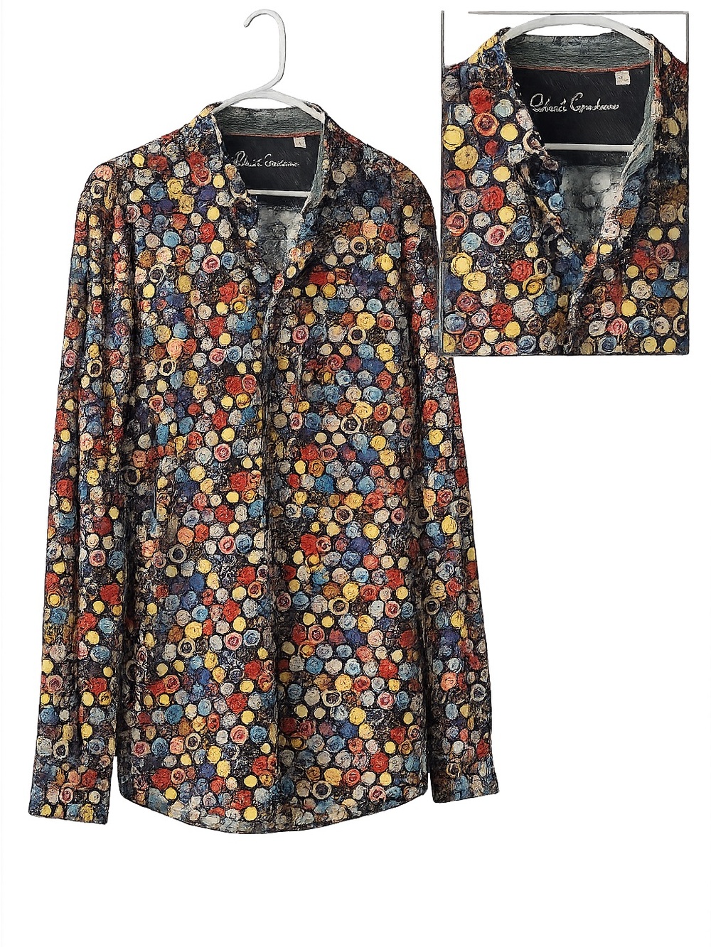 NWT Robert Graham Highroller Casino Poker Chip Shirt Men’s L